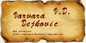 Varvara Dejković vizit kartica